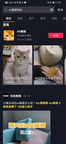 抖音AR橘猫是怎么放的