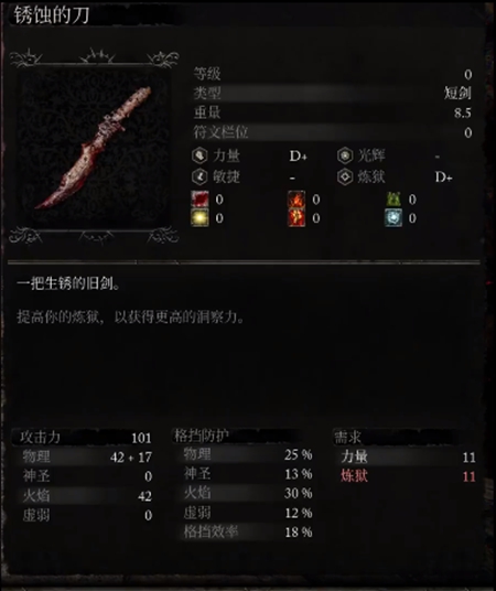 堕落之主锈蚀的刀获取方法
